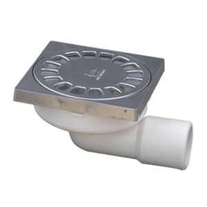 polypropylene floor drain / patio / grated / square