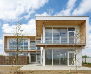 prefab building / for offices / wooden / wooden frame