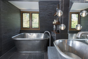 free-standing bathtub / square / tin