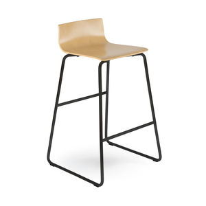contemporary bar chair / with footrest / plywood / steel