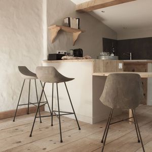 contemporary bar stool / metal / concrete