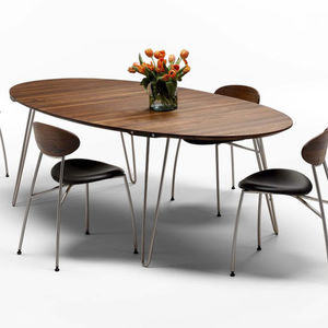 contemporary table / oak / solid wood / walnut