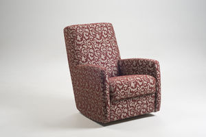 contemporary armchair / fabric / leather / rocker