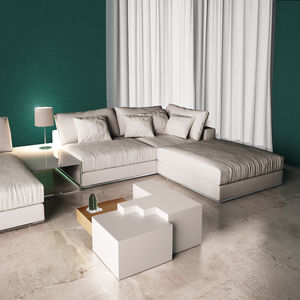 coffee table / original design / lacquered MDF / natural oak