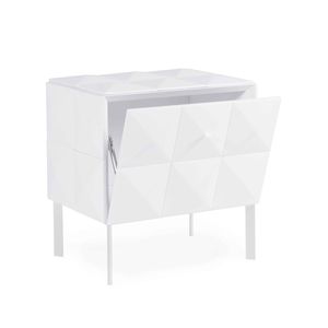 original design bedside table / lacquered MDF / rectangular / for hotels