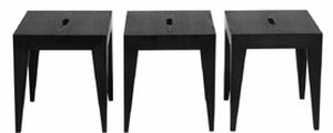 contemporary stool / oak / pine / black