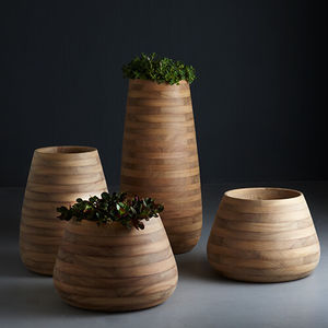 wooden planter / round / contemporary