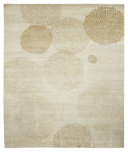 contemporary rug / silk / wool / floral pattern