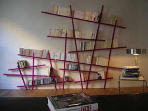 wall-mounted shelf / original design / beech / solid wood