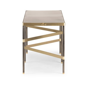 contemporary bench / iron / brass