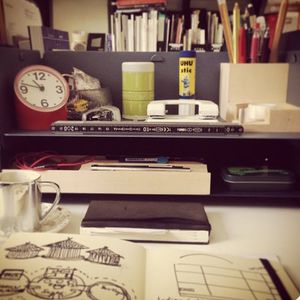 contemporary clocks / analog / desk / ABS
