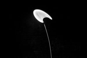 floor-standing lamp / original design / aluminum / fabric