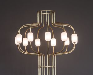 floor lamp / original design / glass / marble
