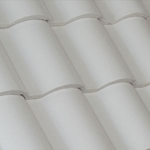 french roof tile / concrete / white / large