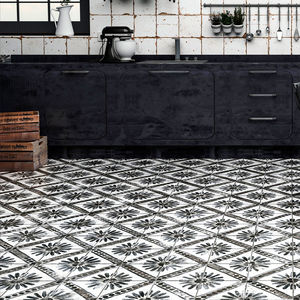 kitchen tile / floor / porcelain stoneware / Victorian pattern