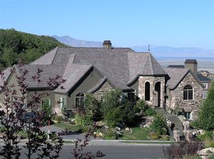 flat roof tile / french / concrete / slate look