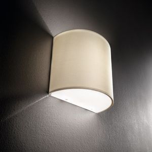 contemporary wall light / fabric / halogen / curved