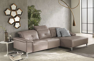 corner sofa / contemporary / fabric / leather