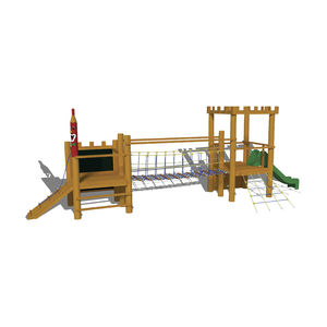 playground play structure / wooden / stainless steel / modular