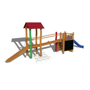 playground play structure / wooden / stainless steel / modular