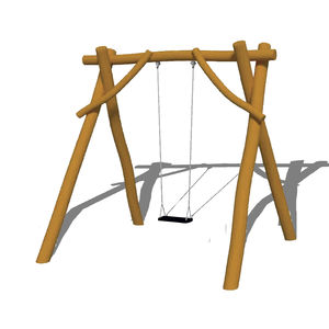 stainless steel swing / wooden