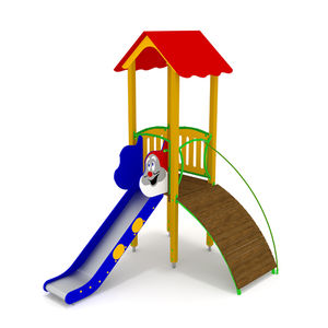 playground play structure / plastic / wooden / galvanized steel