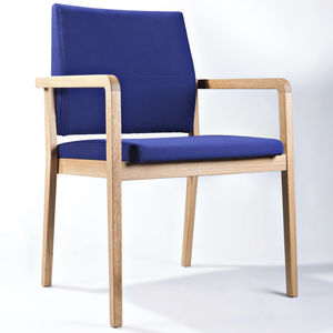 contemporary visitor chair / connectable / stackable / upholstered