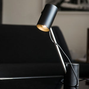 table lamp / contemporary / steel / black