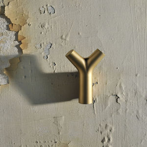 contemporary coat hook / chromed metal / double / bathroom