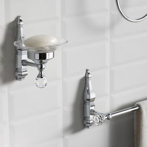 wall-mounted soap dish / metal / Swarovski® crystal