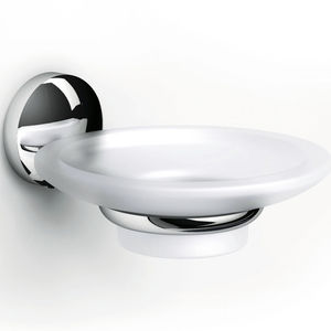 wall-mounted soap dish / chrome / glass