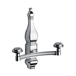 traditional coat hook / chromed metal / bronze / double