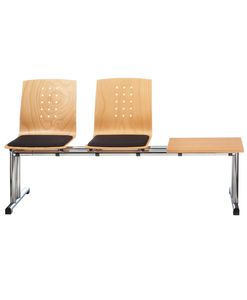 leather beam chairs / metal / 2-person / indoor