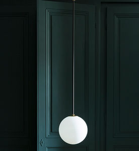 pendant lamp / contemporary / polished brass / blown glass