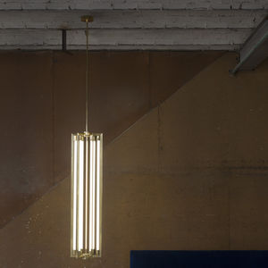 pendant lamp / Art Deco / brass / polished brass