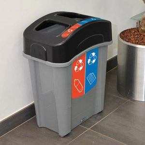 public trash can / recycled plastic / recycling / contemporary