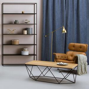 contemporary coffee table / oak / lacquered wood / solid wood