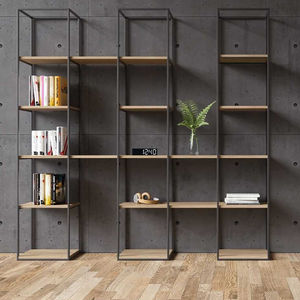 contemporary shelf / oak / steel / for offices