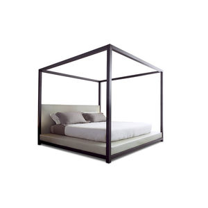 double bed / canopy / contemporary / walnut