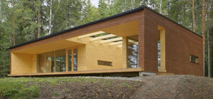 prefab house / contemporary / solid wood / energy-efficient