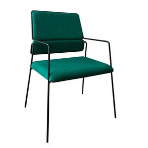 contemporary chair / with armrests / stackable / fabric