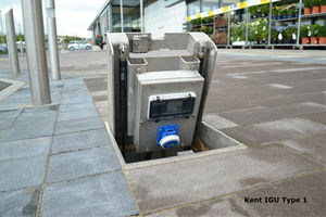 electrical distribution bollard / stainless steel / retractable