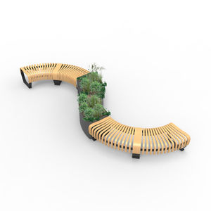 steel planter / rectangular / contemporary / for public areas