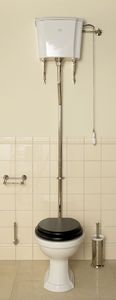 free-standing toilet / ceramic / with high tank / with low tank
