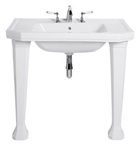 free-standing washbasin / porcelain / Art Deco