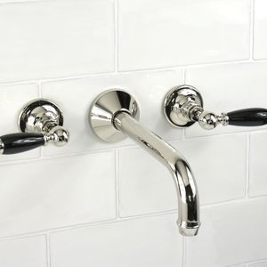 washbasin double-handle mixer tap / wall-mounted / metal / indoor