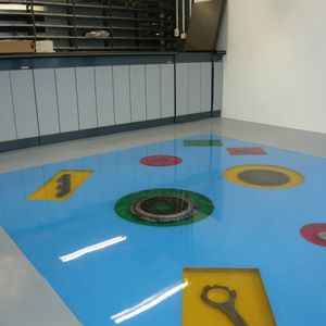 decorative coating / floor / synthetic resin / for concrete