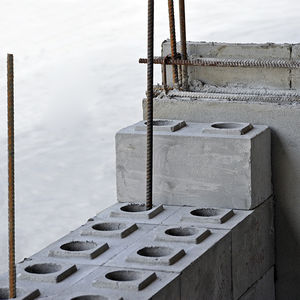 cellular concrete block / hollow / for load-bearing walls / for seismic zones