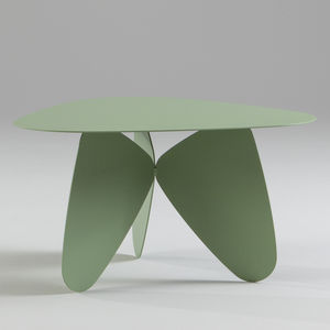 contemporary table / sheet steel / gray / blue