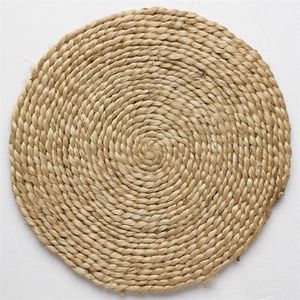 contemporary rug / plain / jute / round